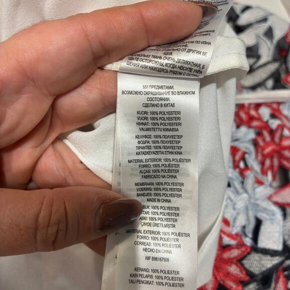 Ted Baker Red & Gray Lace Overlay Telily Dress Medium - Picture 8 of 12